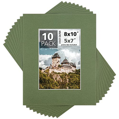 Mat Board Center 10 Pack 8x10 Photo Mats for 5x7 Picture