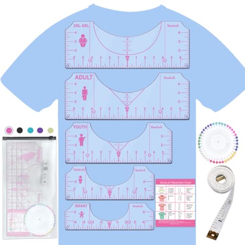 Tshirt Ruler Guide Set for Cricut