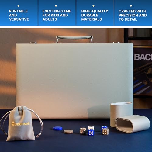 Large Gray Backgammon Set for Adults