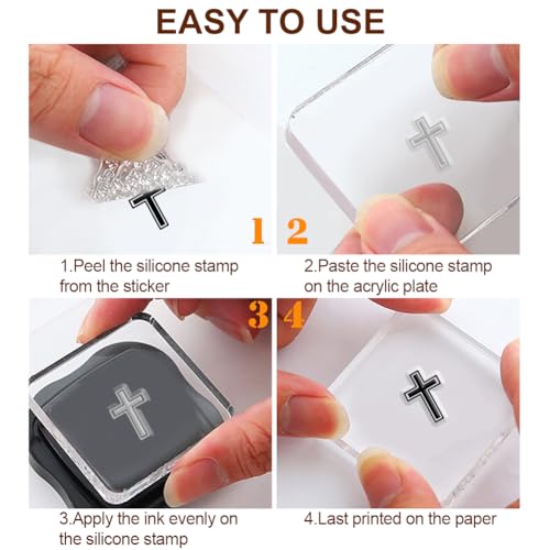 6Pcs Christian Bible Verse Clear Stamps for Card Making Easter Blessing 20 Craft Ink Pad 3 Acrylic Stamp Block Silicone Stamp with Greeting Words Rubber Stamps for Crafting DIY Scrapbooking (29 Count)
