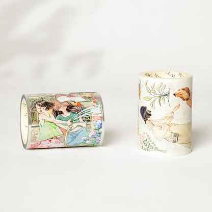 Pre Cut Leisurely Days Washi Tape Roll (17.0604 Foot)