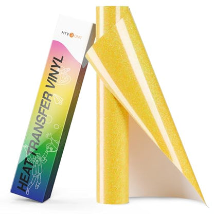 Neon Yellow Glitter HTV