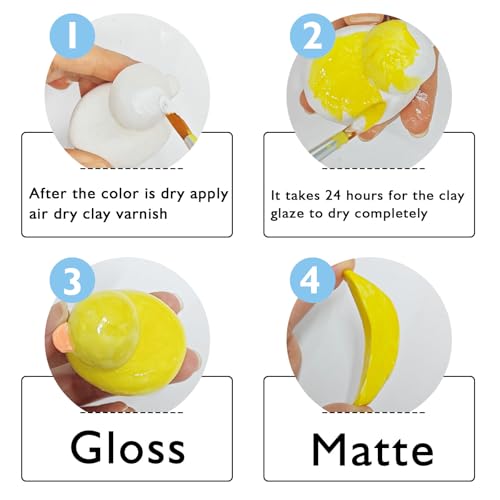 2 x 50ml Air Dry Clay Glaze (2 Count)