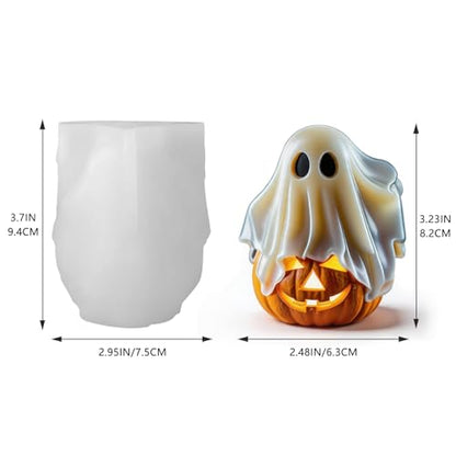 3D Ghost Pumpkin Silicone Mold for DIY Halloween Candle & Soap Casting Tool