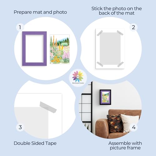 Mat Board Center 25 Pack 5x7 Picture Mat for 4x6 Photo Mixed Color