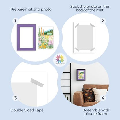 Mat Board Center 25 Pack 5x7 Picture Mat for 4x6 Photo Mixed Color