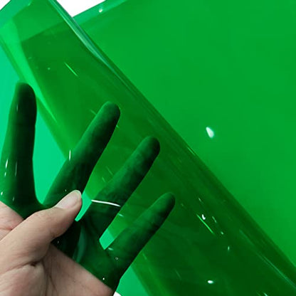 HYANG ForestGreen Transparent PVC Super Clear Holographic Vinyl Faux Leather Sheets 1 Roll 12" x 47"