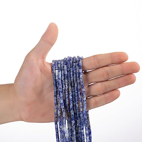 Natural Blue Sodalite Cylinder Tube Beads 4x13mm 38cm (28 Count)