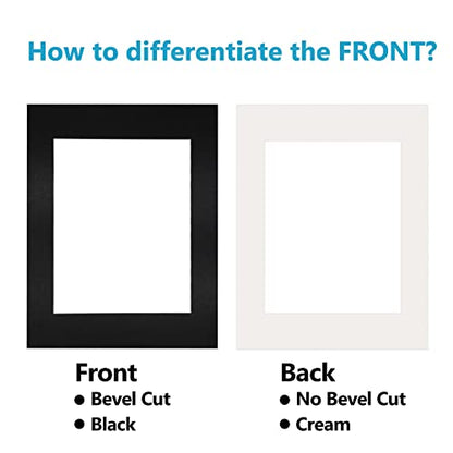 11x14 Black Picture Mats Pack of 14