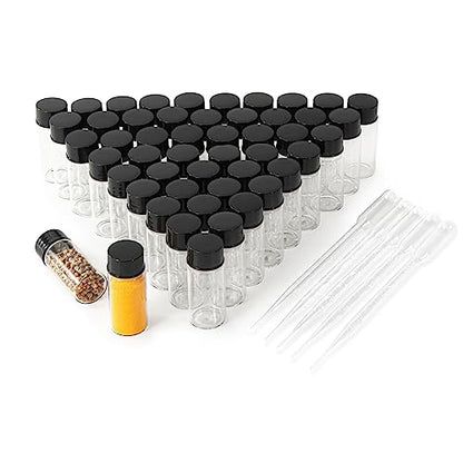 10ml Clear Small Glass Vials 50pcs with Screw Caps (50 Count)