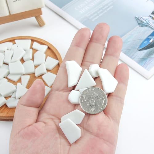White Mosaic Tiles for Crafts Bulk (7.05 Ounce)