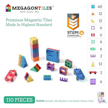 110PCS Premium Magnetic Tiles Set