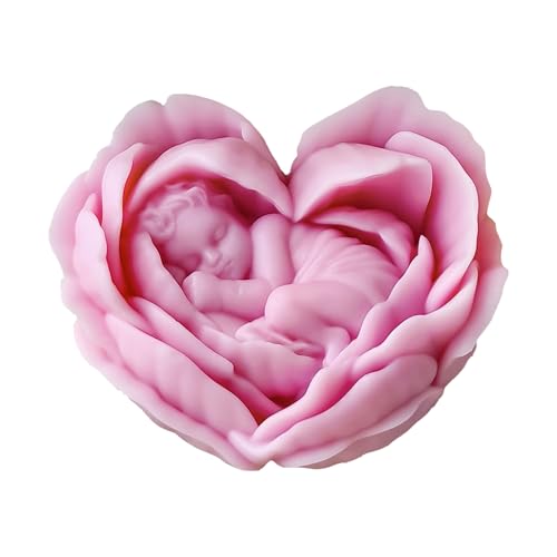 Heart Rose Flower Succulent Candle Mold