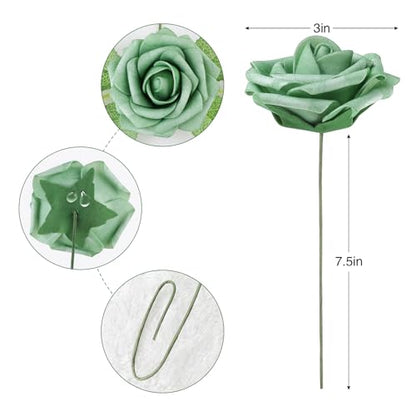 Forest Shades Rose 25pcs Real Looking Artificial Flowers w