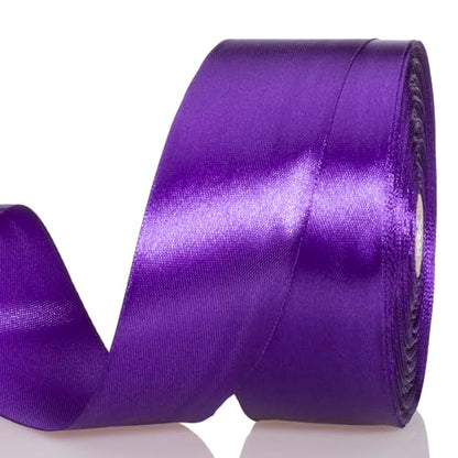 1 1 2 Inch Purple Solid Satin Ribbon for Gift Wrapping (150 Foot)