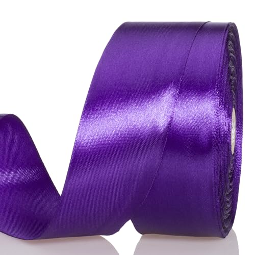 1 1 2 Inch Purple Solid Satin Ribbon for Gift Wrapping (150 Foot)