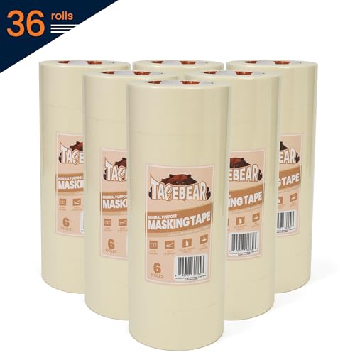 General Purpose Masking Tape Beige White 2" x 60Yards x 36Rolls (36 Count)