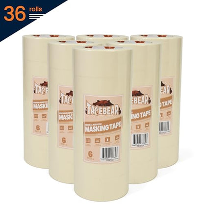 General Purpose Masking Tape Beige White 2" x 60Yards x 36Rolls (36 Count)