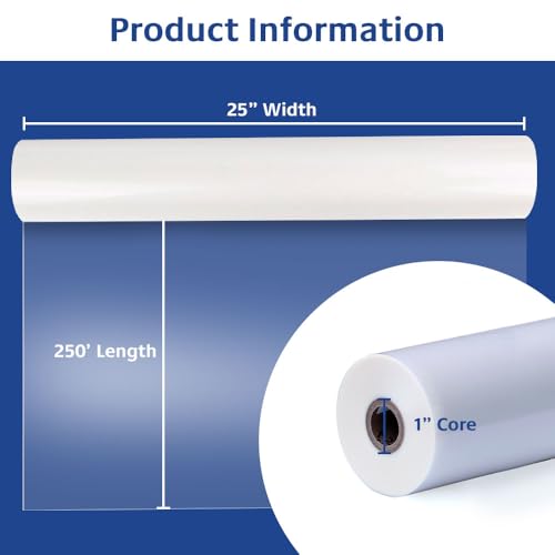 2 Rolls Standard Gloss 3 Mil 25 in. x 250 ft. x 1 in. Core Laminating Film