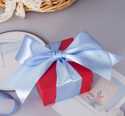 2 Inch Sky Blue Solid Satin Ribbon for Gift Wrapping