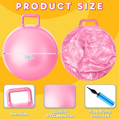 3 Pcs 18 Inch Bouncing Ball with Handle (3 Count)