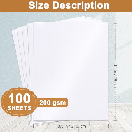 100 Sheets White Shimmer Cardstock 8.5 x 11 Certificate Paper 75lb (100 Count)