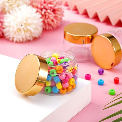 36 Pieces 1 oz Plastic Jars with Lids Wide Mouth Airtight Reusable Container Acrylic Cosmetic Small Jars for Lotions Ointments Travel Toiletries Creams Make up Storage (36 Count)
