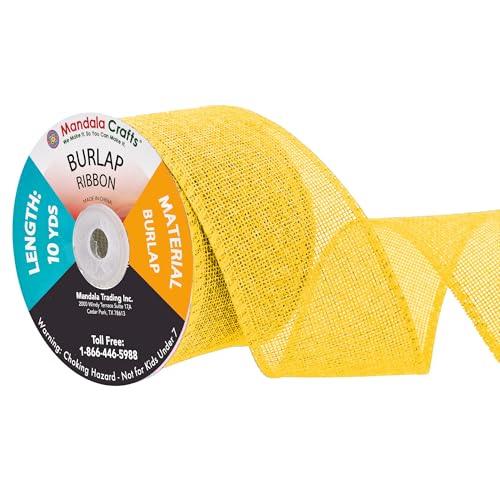 2 1 2 Inch Wide Yellow Burlap Ribbon for Crafts (120 Foot)
