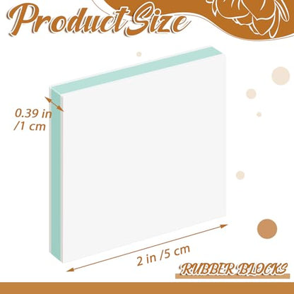 12 Pcs 2" x 2" Rubber Carving Blocks Linoleum Blocks for Printmaking (12 Count)