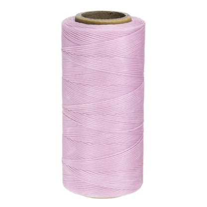 150D 0.8mm Flat Waxed Thread 284 Yards Polyester Leather Sewing Waxed String Hand Stitching Waxed Cord for Leather Stitching Sewing Bookbinding DIY Craft Purple Brown