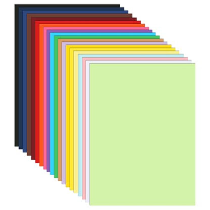 100 Sheets 20 Assorted Colors Cardstock 8.5 x 11 Craft Paper 75lb (100 Count)