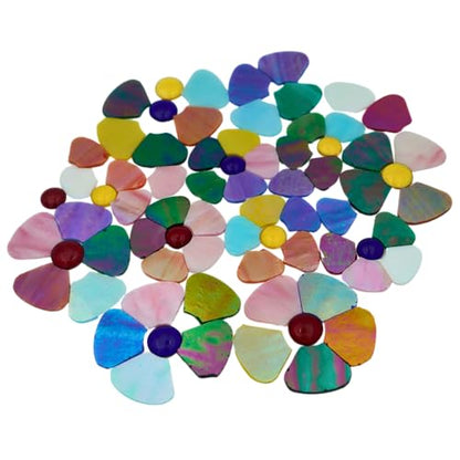 Iridescent Flower Mosaic Tiles