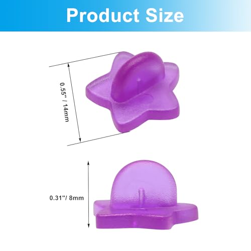 100 Pack Purple Star Shape Rubber Pin Backs