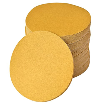 6-Inch No-Hole Hook and Loop Gold Sanding Discs 150-Grit, 100-Pack (100 Count)