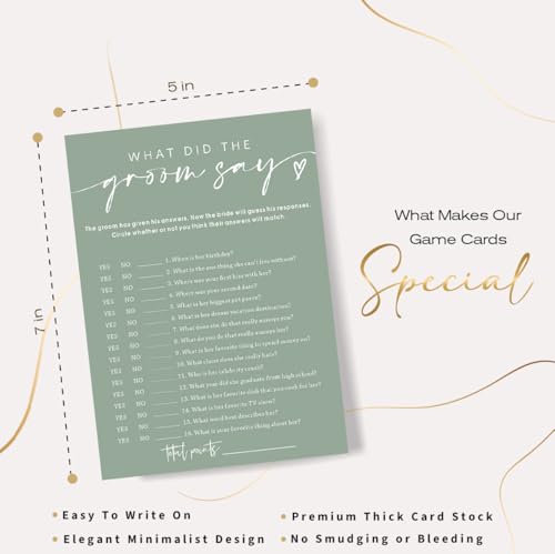 Bridal Shower Games Cards & What Did the Groom Say