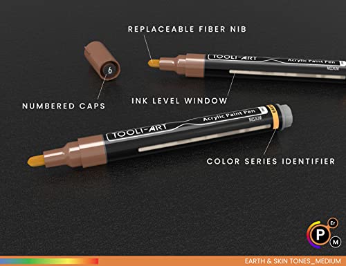 36 Acrylic Paint Pens Skin and Natural Earth Tone Marker Set For Rock Painting (36 Count)
