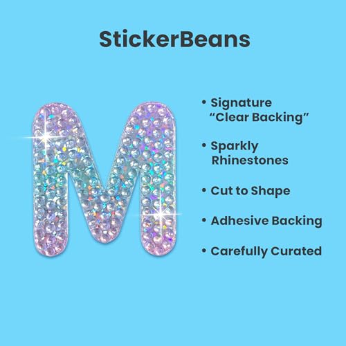 Rhinestone Alphabet Letter Sticker M