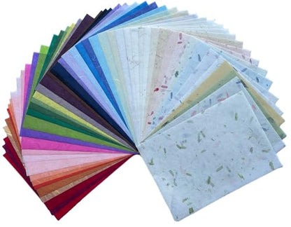 50 Design A4 Natural Fiber Mulberry Tree Mulberry Paper Sheets Art Tissue Washi Paper Design Craft Art Origami Suppliers Card Making Writing Painting 50 Sheets (50 Count)