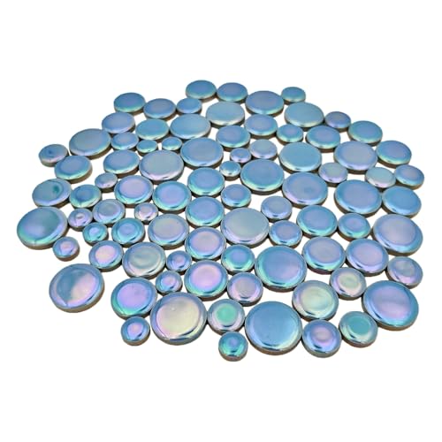 200g Iridescent Round Mosaic Tiles for Crafts Bulk