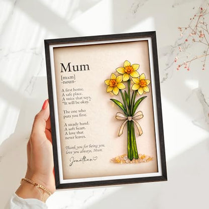 Personalized Birthday Gift for Women Birth Flower Plaque
