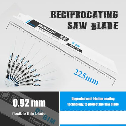 10Pack 9inch 14TPI Metal Reciprocating Saw Blades Set (10 Count)