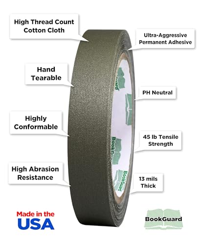 3 4 Inch Oilive Green Book Repair Cloth Tape 15 Yard Roll