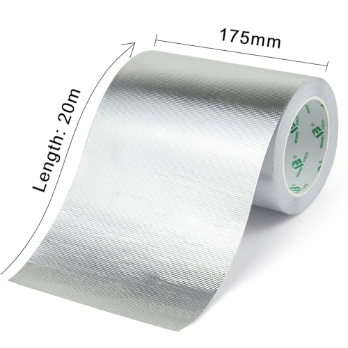 Adhesive Aluminum Foil Heat Shield Tape 1Pack 7inch x 66ft Barrier Fiberglass Thermal Insulation Reflective Material High Temp Protectionn (66 Foot)