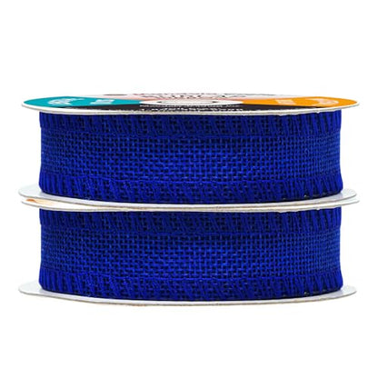 1 Inch Wide Royal Blue Burlap Ribbon for Crafts (60 Foot)