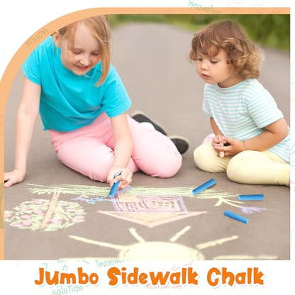 40 Pcs Sidewalk Chalks for Kids Non Toxic Jumbo Chalk for Party Gift Outdoor Art Classroom Play Painting (40 Count)