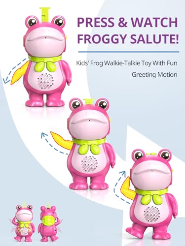 Walkie Talkies for Kids Rechargeable Frog Toys DIY Playset Gift (3 Count)