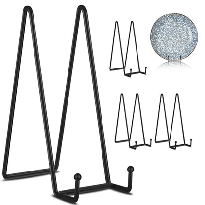 5 Pack 12 Inch Black Picture Stands Plate Stands for Display Large Book Stands for Picture (5 Count)