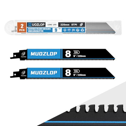 2Pack 9inch 8TPI High Reciprocating Saw Blades