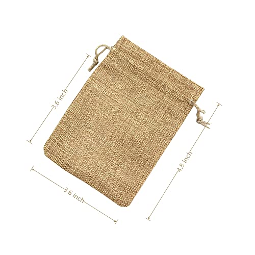 Pack Of 25 Burlap Gift Bags with Drawstring Linen Jewelry Pouches Wedding Hessian Jute Bags for Birthday Jewelry and Treat Pouches Party Wedding Favors Gift Art and DIY Craft