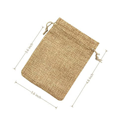 Pack Of 25 Burlap Gift Bags with Drawstring Linen Jewelry Pouches Wedding Hessian Jute Bags for Birthday and Treat Pouches Party Wedding Favors Gift